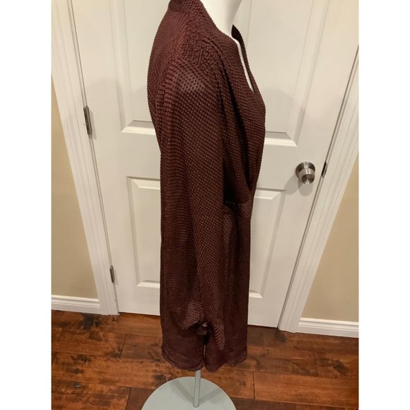 Equipment Maroon Allaire Textured Silk Long Sleeve Wrap Dress, Size 4 NWT - Picture 5 of 10